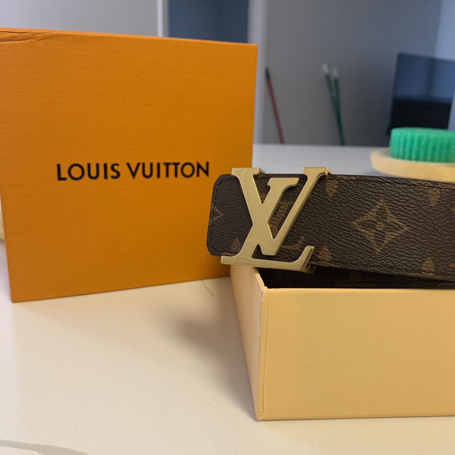 Shop Louis Vuitton MONOGRAM Leather Long Belt Logo Belts (M9608V