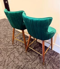 Green swivel barstools