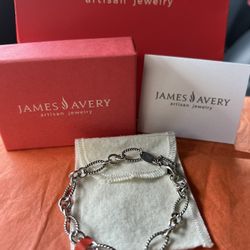 James Avery Oval Twist Charm Bracelet New M