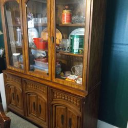 Antique Wooden China Cabinet 