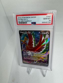 PSA 10 Ho-Oh V Full Art Silver Tempest #187