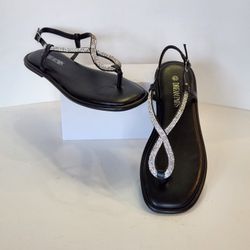 Flat Thong Sandals Figure 8 Rhinestones , Dream Pairs 8.5 New 