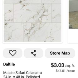 50% OFF - Daltile Maisto Safari Calacatta 24×48" Polished Porcelain Tile 18 Cases - 279 sq ft Total