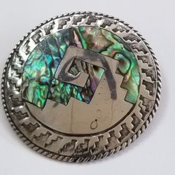 Sterling Silver And Abalone Pin/Pendant 