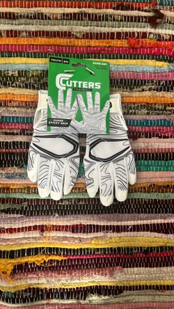 Kids/Youth White/Black Football Gloves