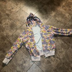 Pink bape multi color camo  hoodie