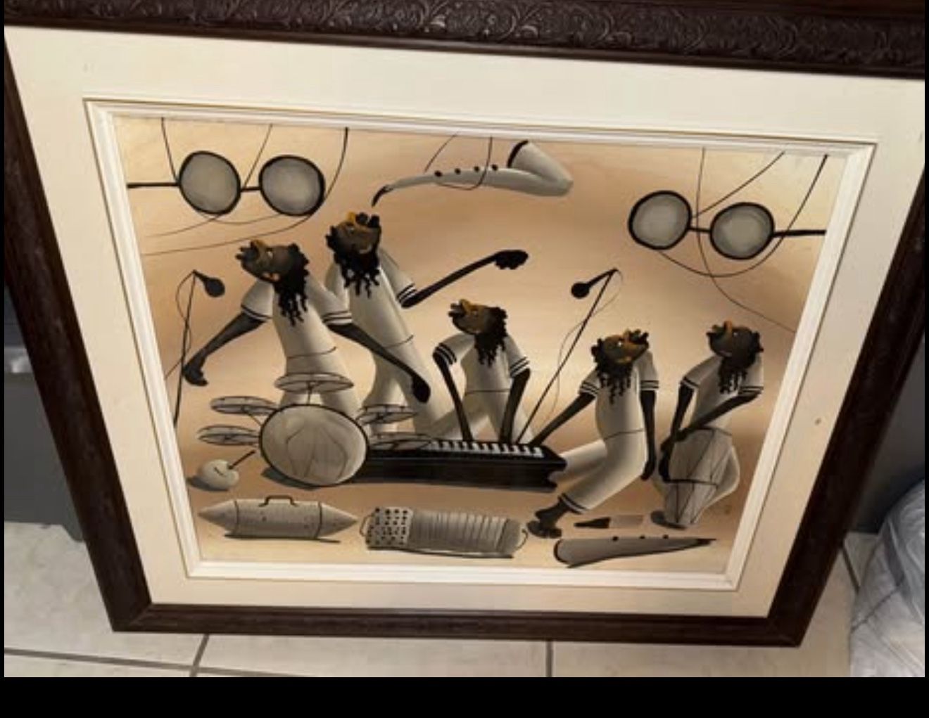 Cool vintage signed Haiten Folk art