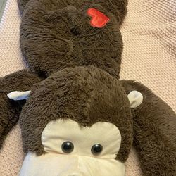 Extra Large Stuffed Monkey with Heart Decal 