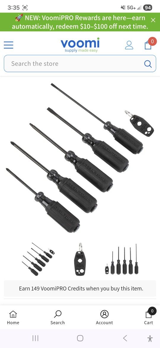 Klein Tools 85446BLK Blackout Screwdriver Set, 6-Piece