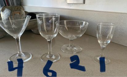 Vintage glasses (13 pieces) (wine, liquor, champaign, etc)