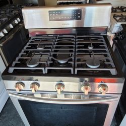 Samsung 5 Burner Convectional 30" Wide Apartment Size Stainless Steel Gas Stove Range Estufa 