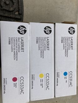 Hp laser jet ink cartridge CC531AC Blue Nd CC532AC yellow Nd CC533Ac magenta