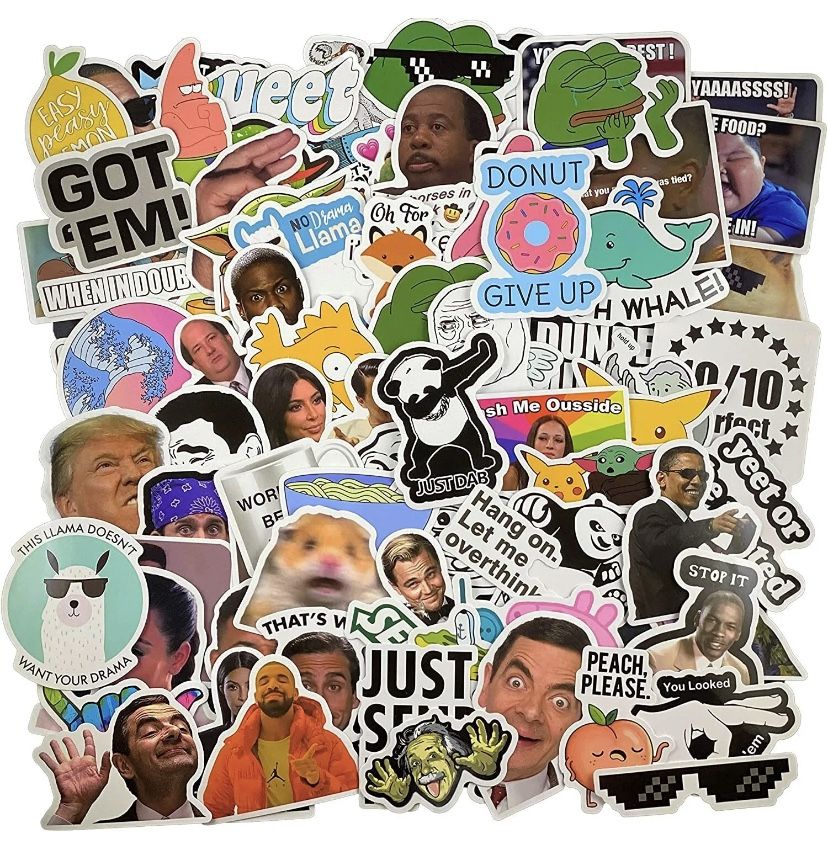 100+ Meme Decals stickers for laptop luggage sktateboard mug