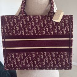 Burgundy Christian Dior Bag 