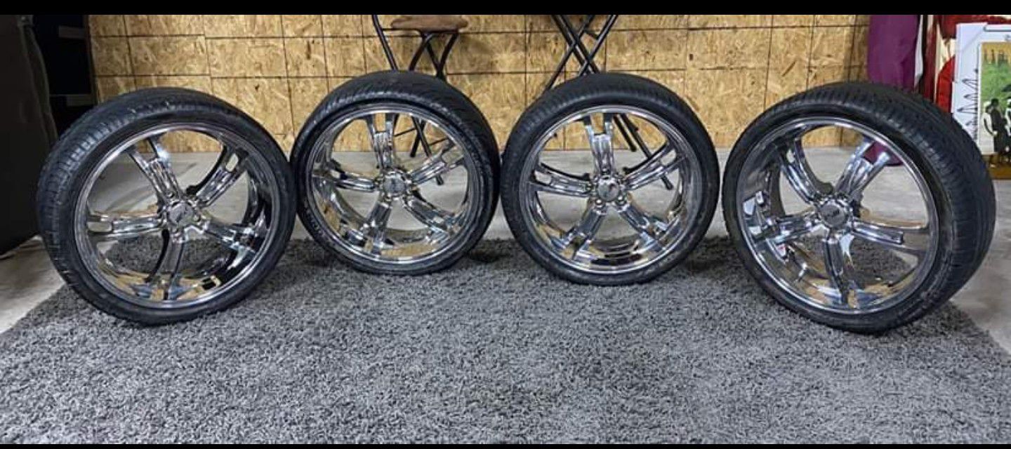 20" Chrome Rims & Tires in excellent conditions .