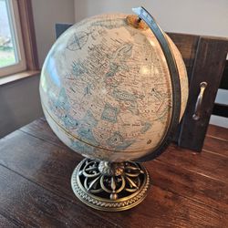 Globemasters 12" Globe.  Bronze Colored Stand With Vintage Vibes
