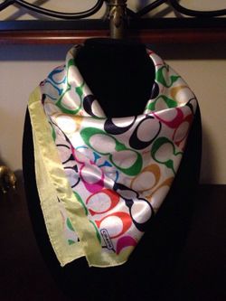 Coach Multi Color Signature C Silk Scarf