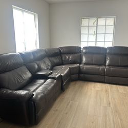 Leather sectional sofa
