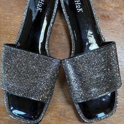 Visit the H2K Store 4.2** H2K Womens Glitter Bling Fancy Slide Sandals