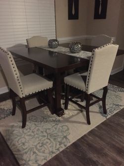 Dining/dinette set (table chairs and bench 1.5 years old)