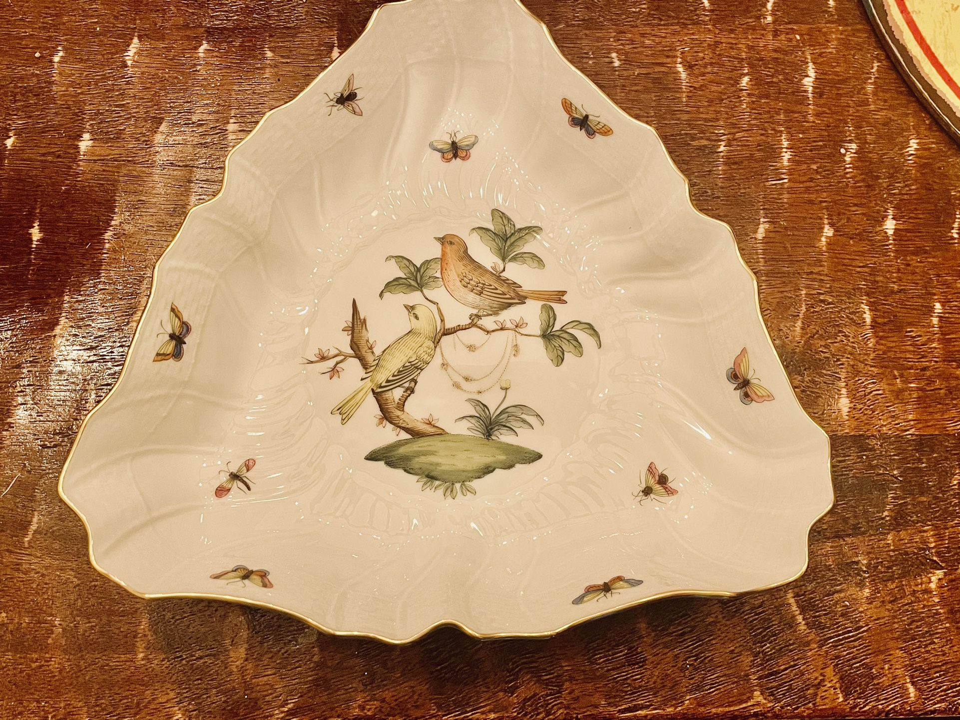 Herend Rothschild Bird Triangle Dish