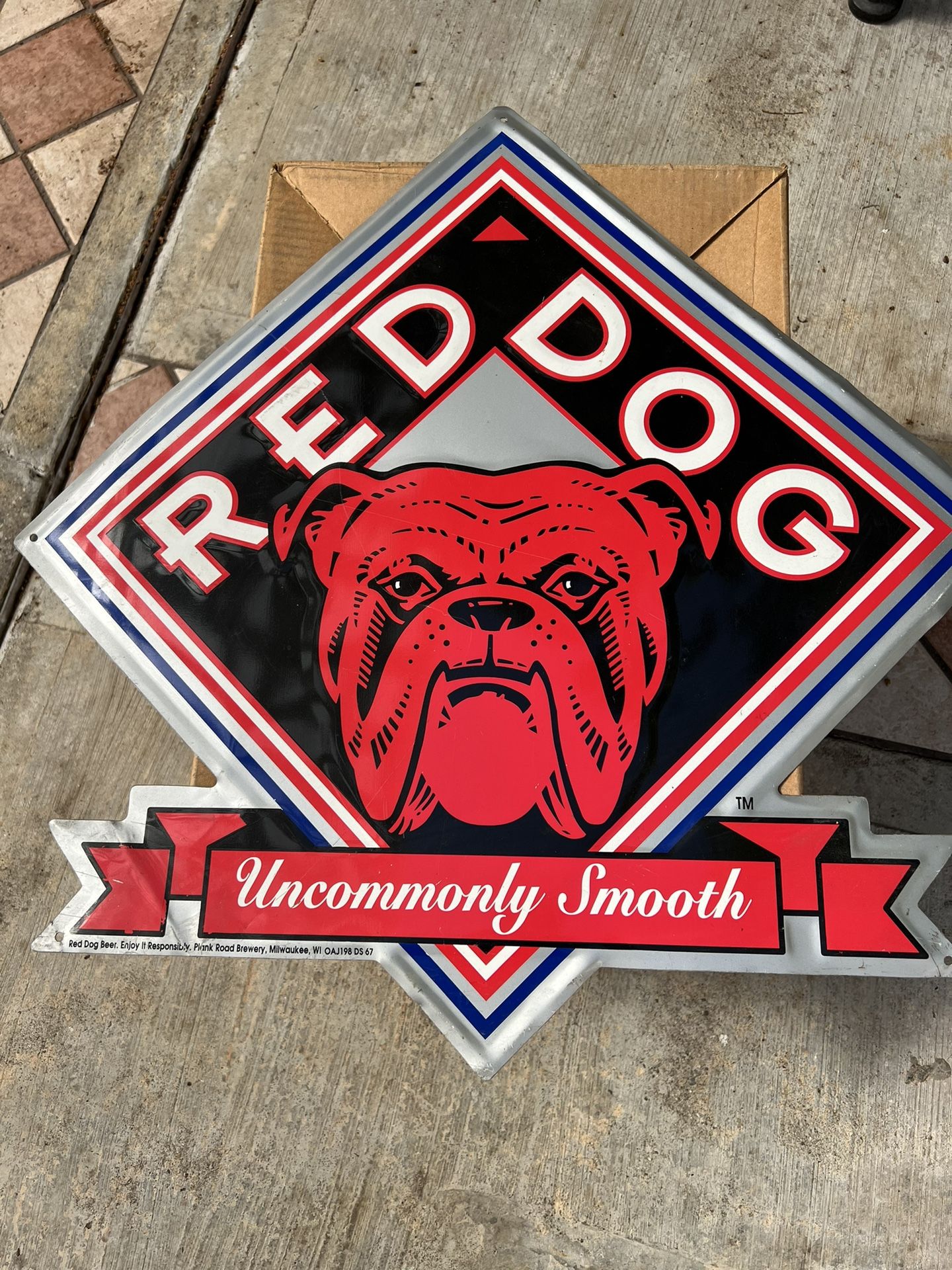 Classic Metal Red Dog Beer Sign