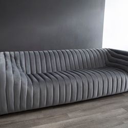 Chic High End Grey/ Bluish Modern Couch