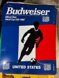 World Cup Budweiser Tin Tacker Sign