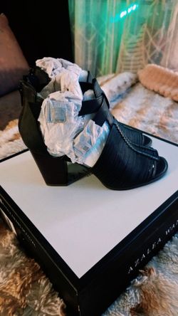 JustFab Black Strappy Block Heel Sandal