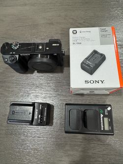 Sony A6000 camera plus batteries and chargers
