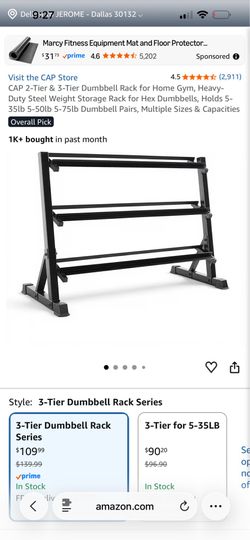 NEW CAP 3-Tier Dumbbell Rack – Heavy Duty Weight Storage Rack