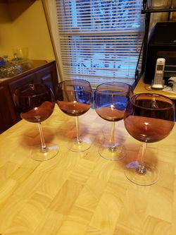 Purple Wine Goblets - Set of 4