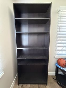 Black Bookshelf With Coat Rack