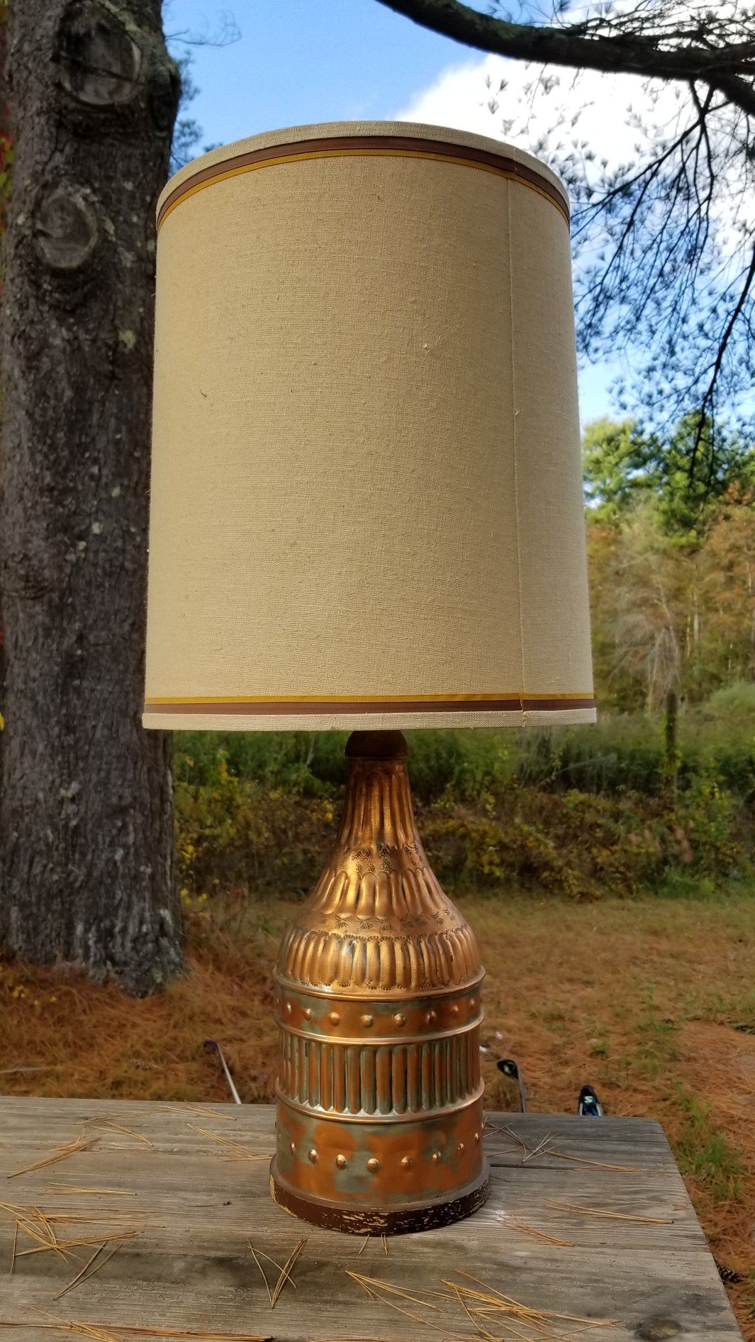 Vintage Copper Coated Lamp w/ Shade