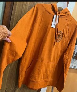 New M Orange University Crest Pullover Hoodie