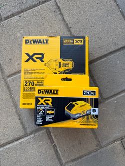 DEWALT 20V MAX 1/2” Cordless Impact Wrench + XR POWERPACK 8.0Ah Battery