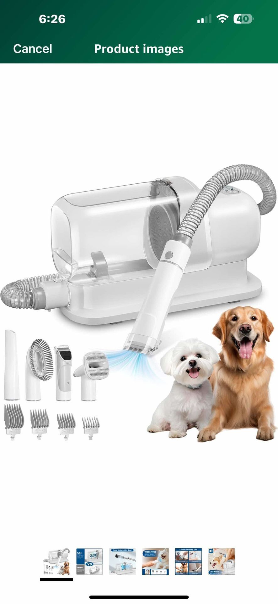 Dog Grooming Vacuum & Pet Grooming Kit with 2.3L Capacity Larger Pet Hair Dust Cup Dog Brush Vacuum for Shedding Pet Hair Vacuum Cleaner with 4 Proven
