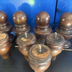 4 Solid wood  finials & feet
