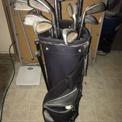 Golf clubs and bag