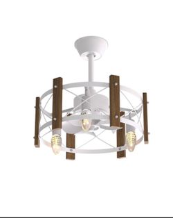 Magshion 18-inch Farmhouse Ceiling Fan with Lights and Remote, Vintage Low Profile, 6 Speeds Reversible Timing Setting - Bulbs Not Included(Firm price