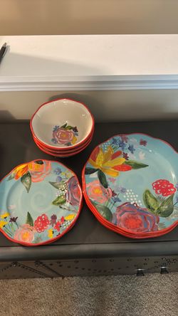 Floral Dinnerware Set Plates and Bowls
