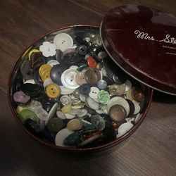 Buttons, Over 100 Buttons In A Ti  Container
