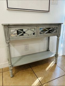 Console Table with Mirrors, Antique look, Light Blue (HABLÓ ESPAÑOL)