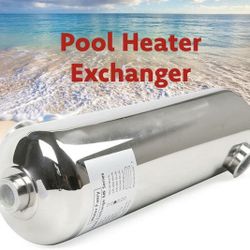 Pool Heat Exchanger Tube Shell Heat Exchanger 400kbtu Ss304 1"+2"fpt