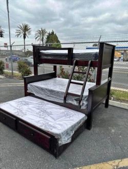 Bunk Beds / Literas Twin Full Full Madera 100% Pinewood