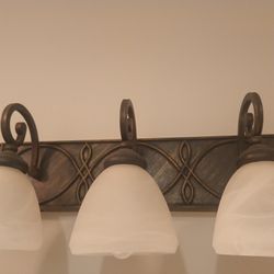 2 Vanity Light Fixtures . 3 Bulbs Each