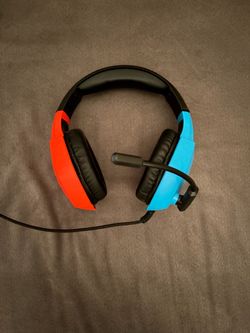 Gaming red and blue headphones
