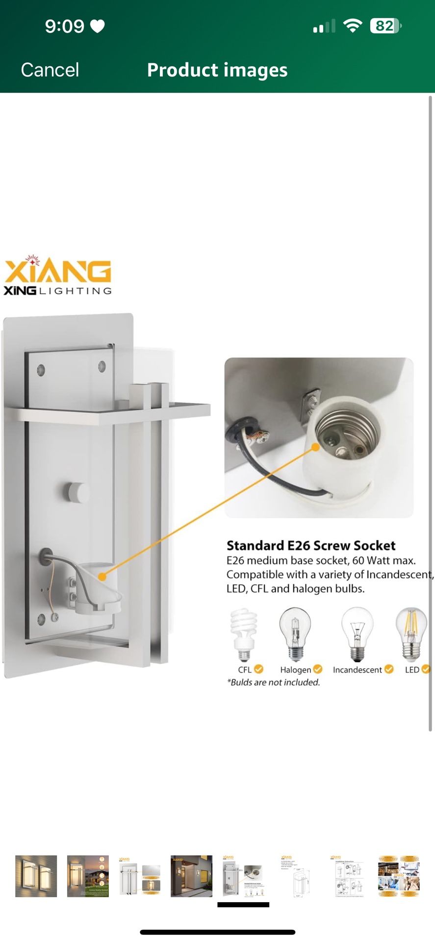 Outdoor Wall Ligh,t #4216SS, ETL Listed Exterior W Sconce, Waterproof & All Weather