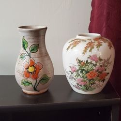 Two Small Decorative Flower Vases