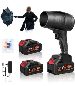 Leaf Blower Cordless, Powerful Handheld Electric Blower with 2×21V Batteries, Lightweight Leaf Blower for Lawn Care, Patio, Leaves, Snow & Dust Remova